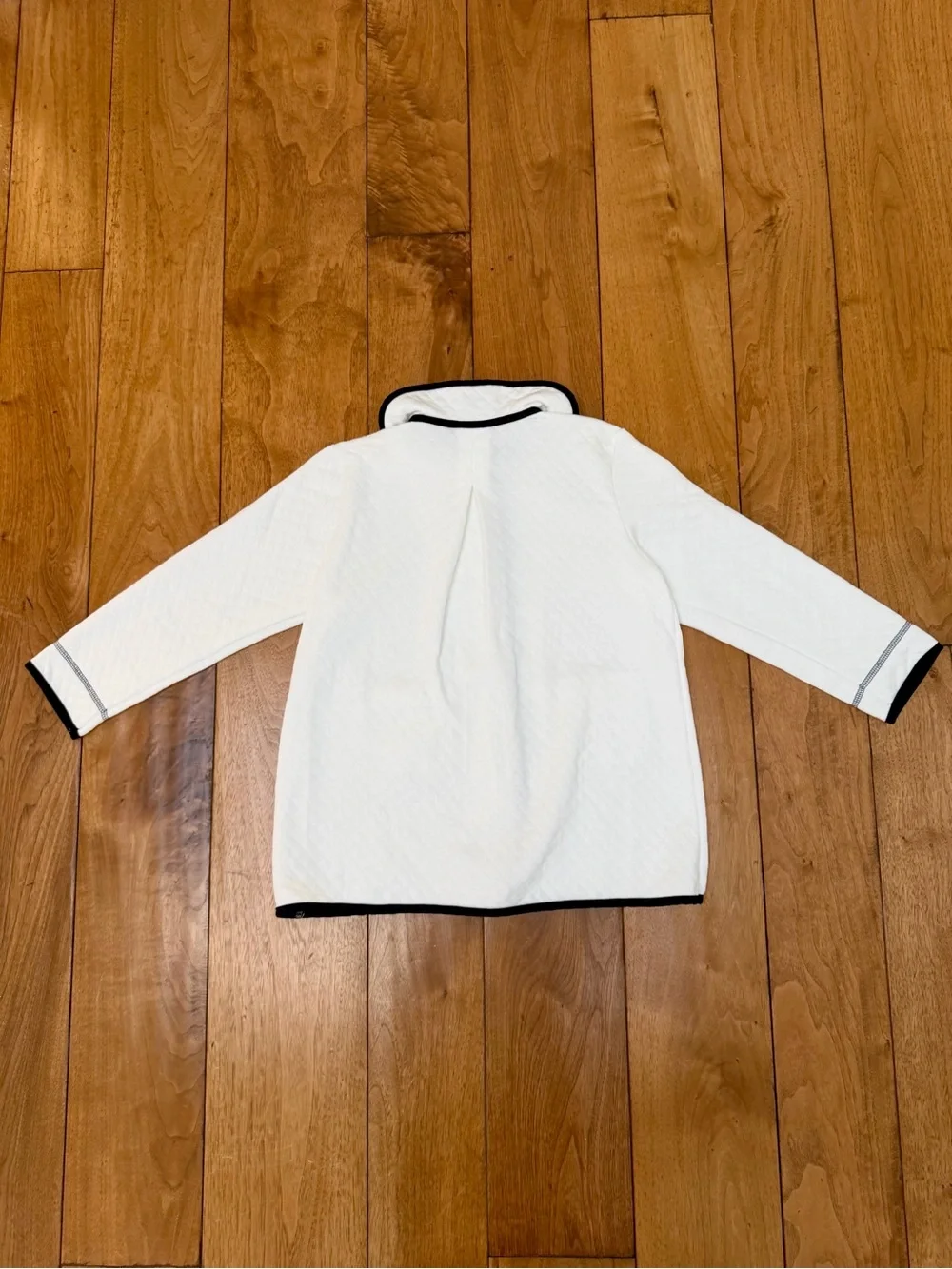 Bella Bliss Girls White Quilted Jacket Navy Trim NWT Size 8